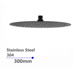 Aqua Matte Black Round Super-slim Shower Head 300
